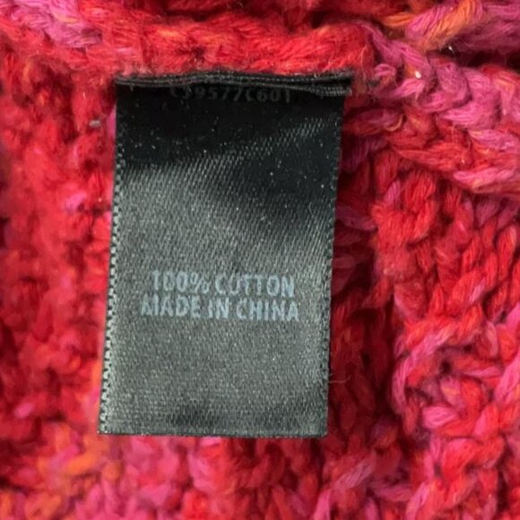 Designer - ST. JOHN Gorgeous 100% cotton pink/red/orange cable knit sweater - Picture 9 of 10